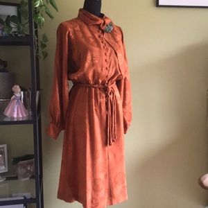 🍁Burnt orange silk dress🍁